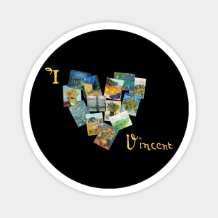 I Love Vincent Van Gogh Paintings Collage Heart Magnet